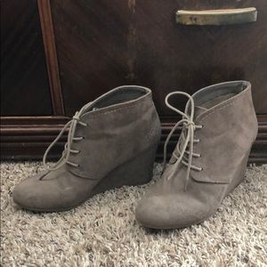Arizona Taupe Wedge Booties